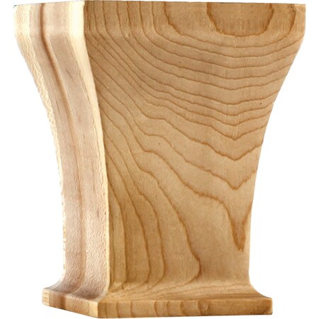 Hardware Resources 3-1/2" Wx3-1/2"Dx4-1/2"H Alder Greek Bun Foot BF41ALD